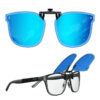 996 women clip on sunglasses Blue mirror