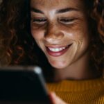 a woman reading e-books