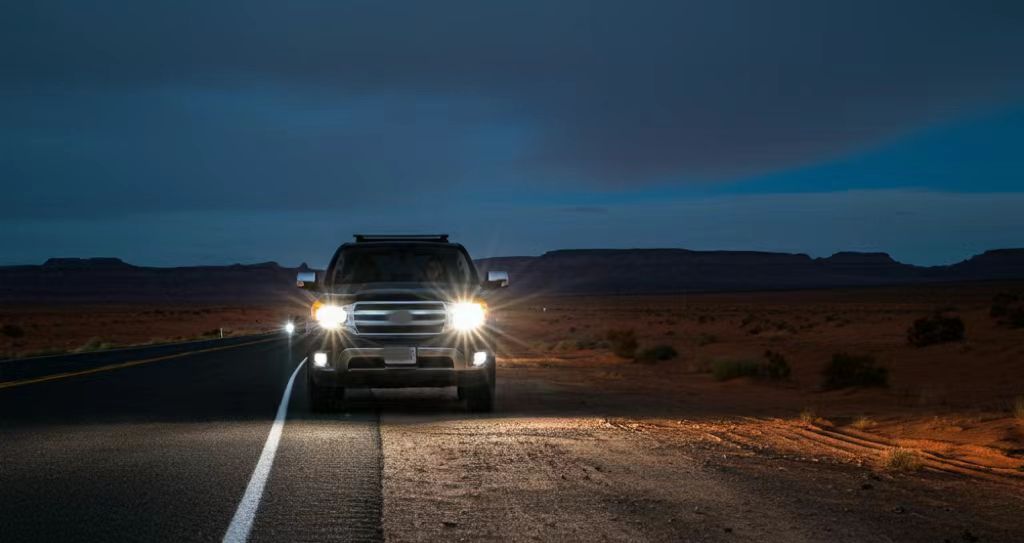 driving car at night