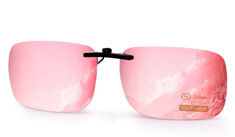 clip-on sunglasses pink