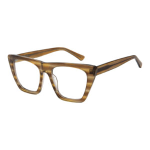 Goiteia802 Brown Stripe Clear Cat Eye RX Sunglasses