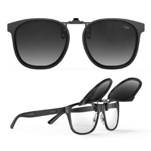 Goiteia9910 Black-Grey Oversized Clip on Sunglasses