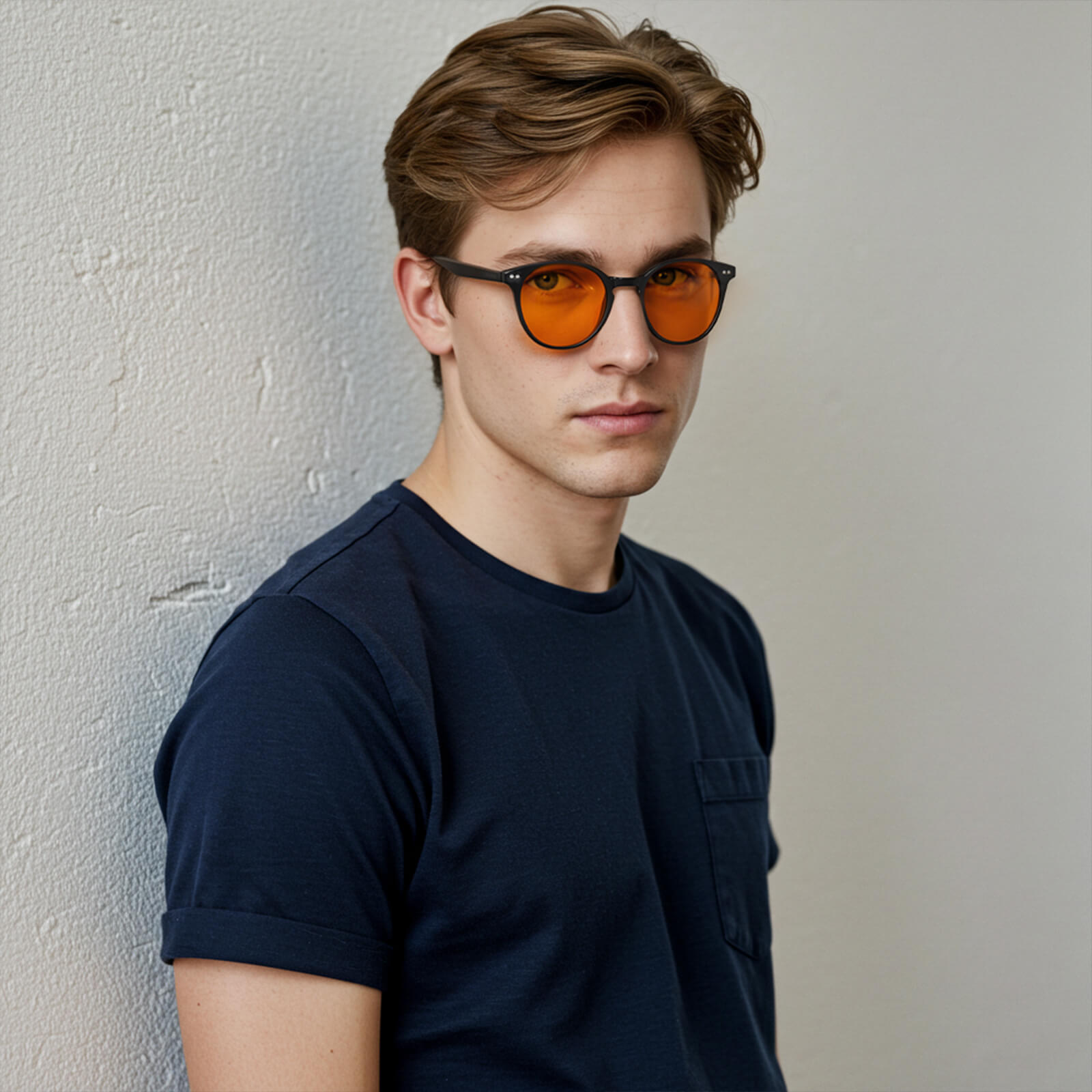 G3071 Orange Lens Blue Light Glasses (Model)