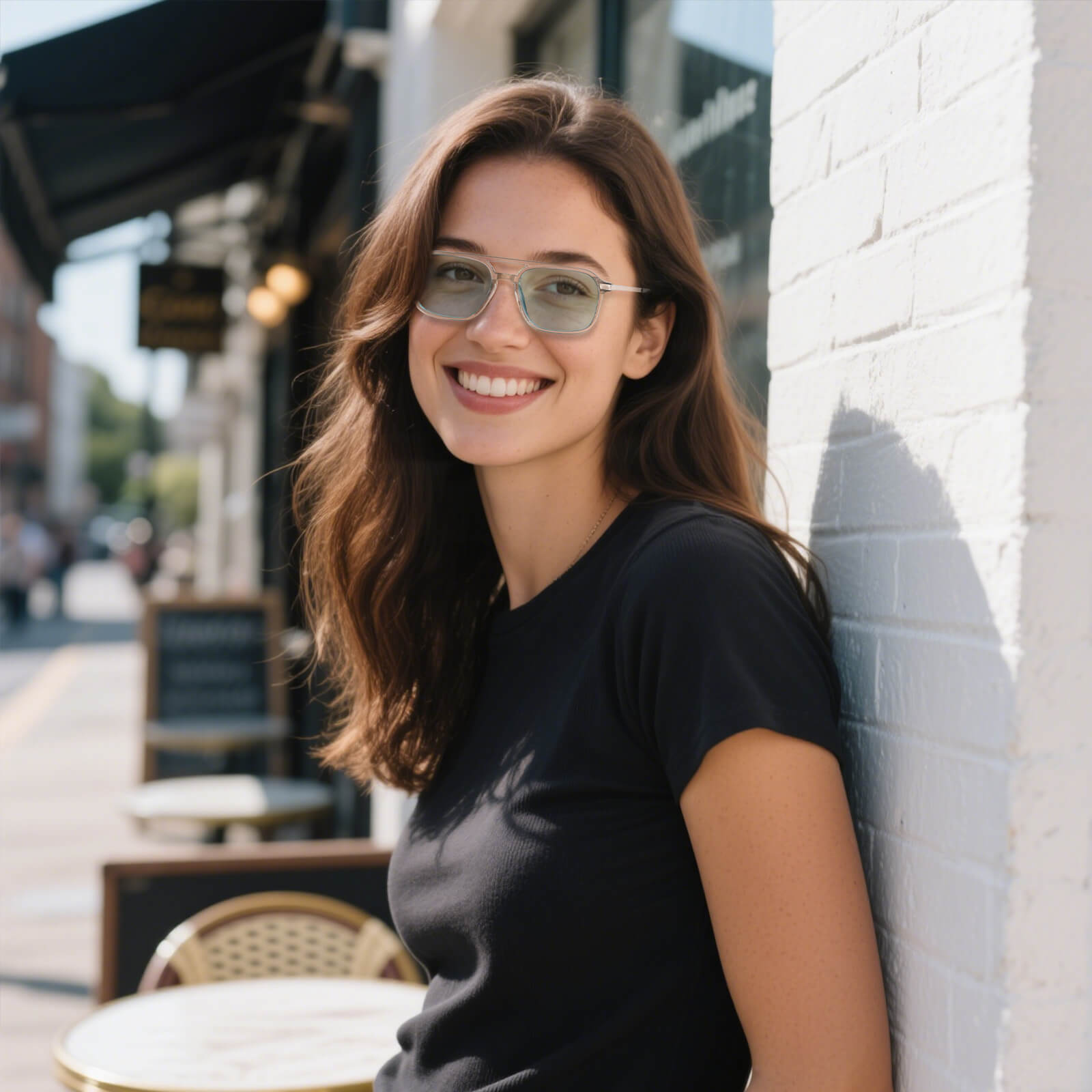 G3093 Light Blue Lens Blue Light Glasses (Model)