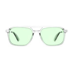 G3093 Green Lens Clear Frame Blue Light Glasses
