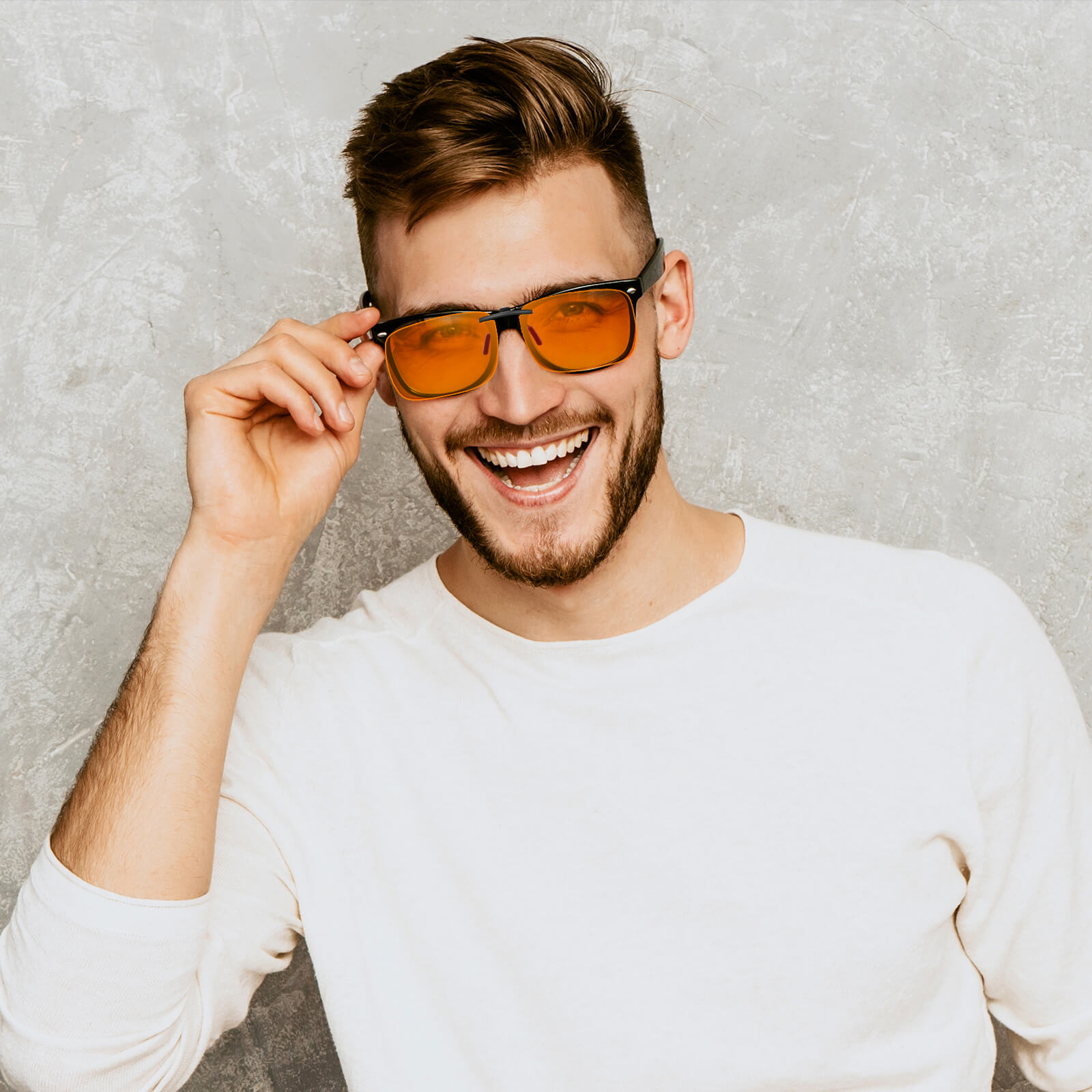 G981 Orange Lens Blue Light Non-Flip up Clip-On (Model)