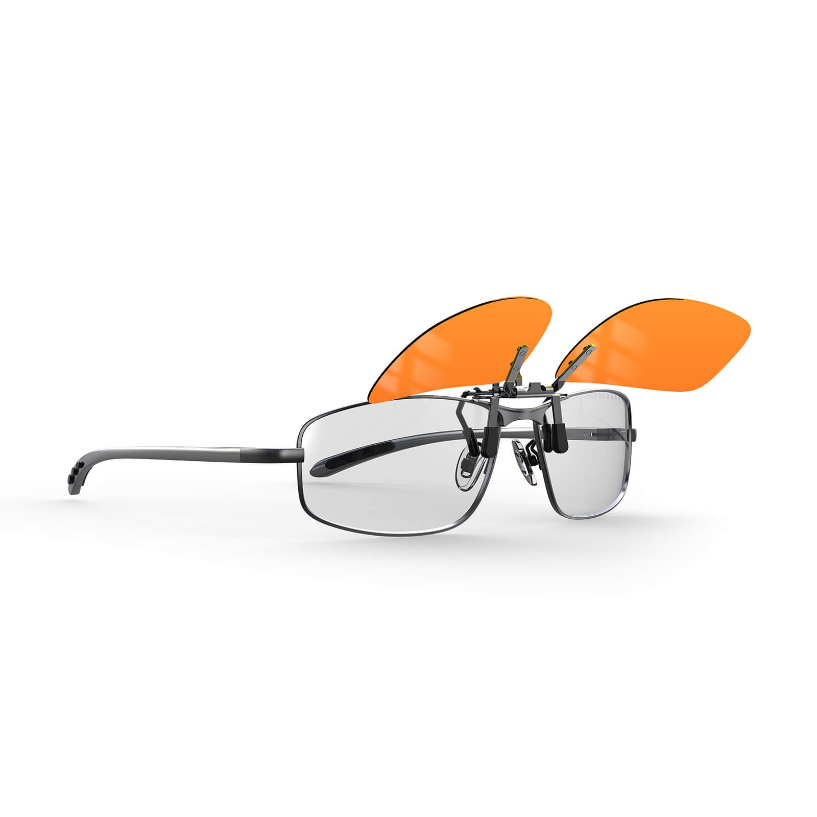 G982 Orange Lens Blue Light Filp-up Clip-on On-Glasses