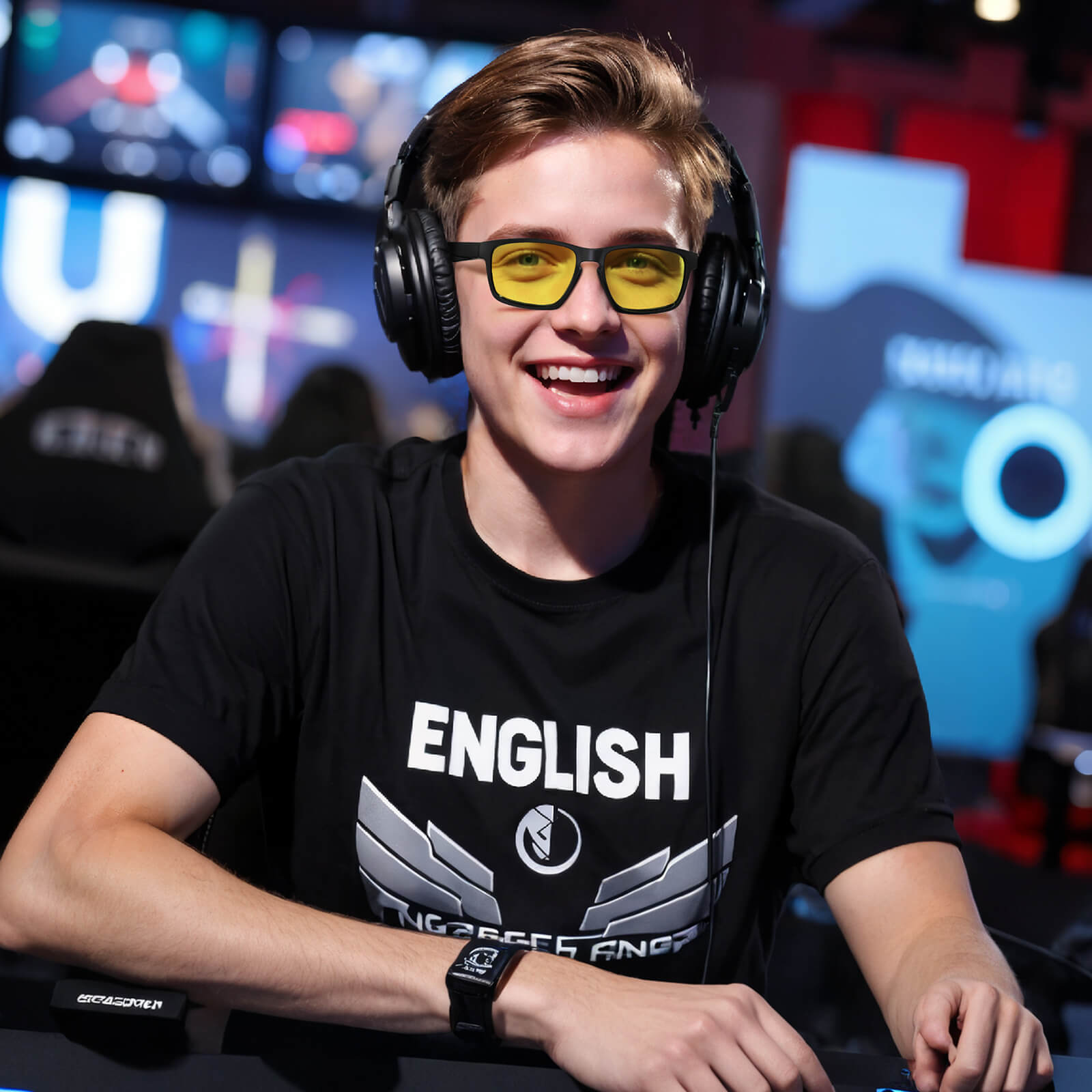 G3081-YellowEase Rectangular Yellow Blue Light Blocking Glasses-Model