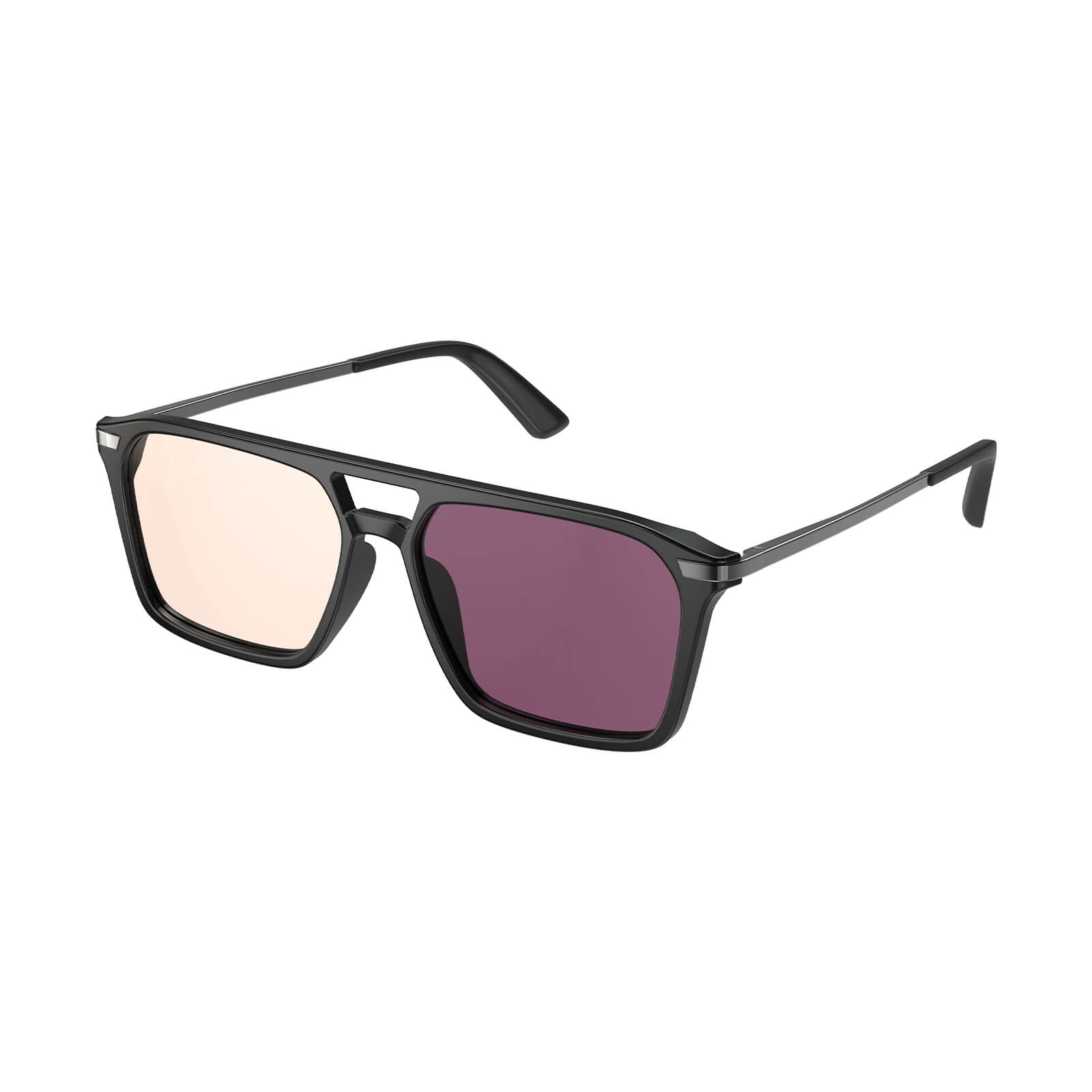 G3092 FL-41 Photochromic Rose Lens Migraine Glasses - Black Frame - Side