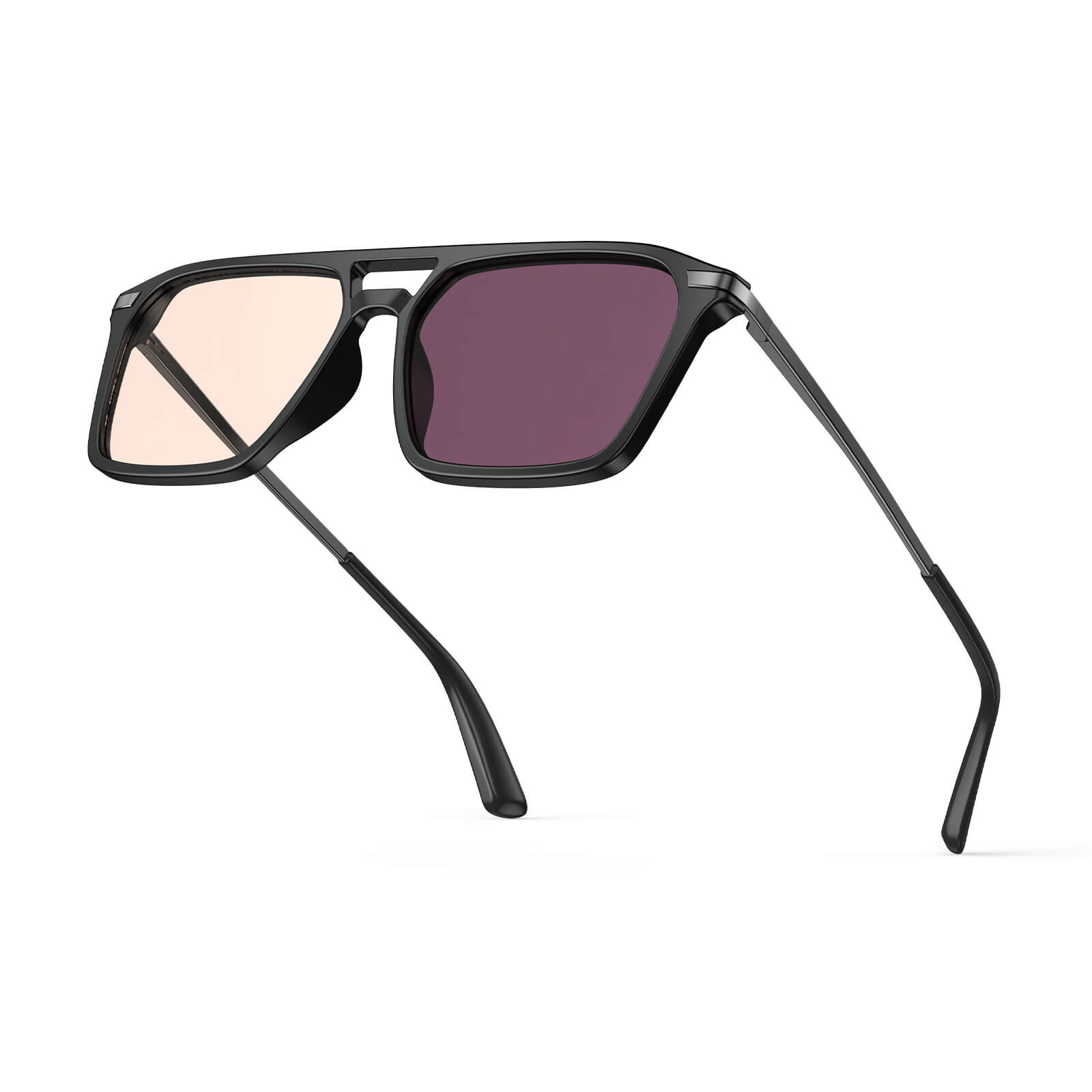 G3092 FL-41 Photochromic Rose Lens Migraine Glasses - Black Frame - Top