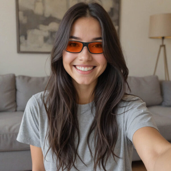 G3096 Orange Lens Blue Light Fit Over Glasses（59x40）-Model
