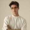 Goiteia3096 Grey Crystal Frame Night Driving Fitover Glasses - Model