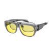 Goiteia3096 Grey Crystal Frame Night Driving Fitover Glasses - Side