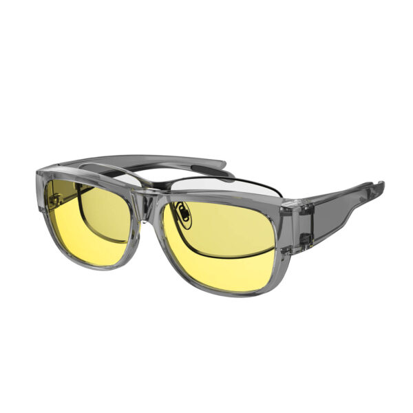 Goiteia3096 Grey Crystal Frame Night Driving Fitover Glasses - Side