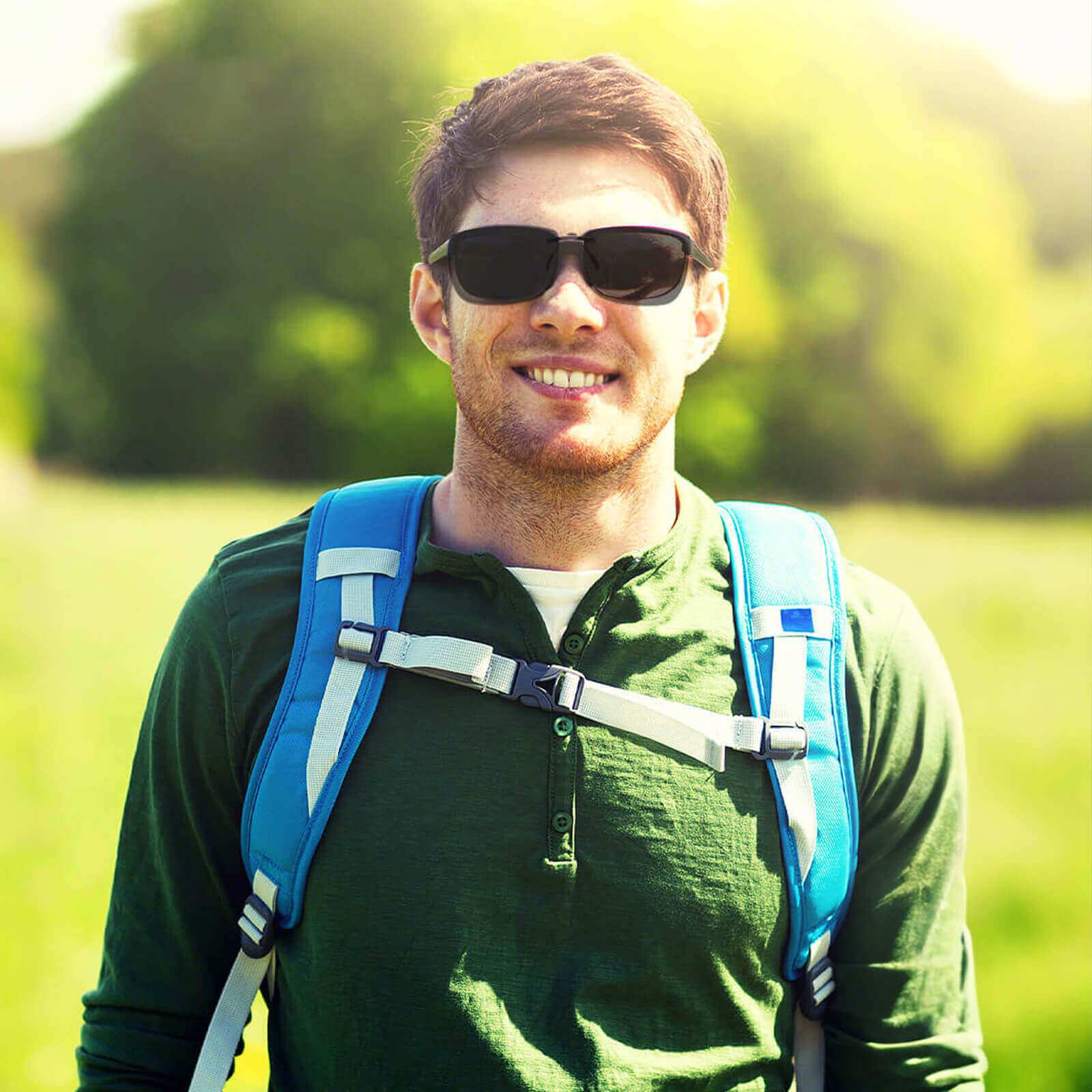 Goiteia995-Polarized Non-Flip up Clip on Sunglasses - Super Dark（Model）