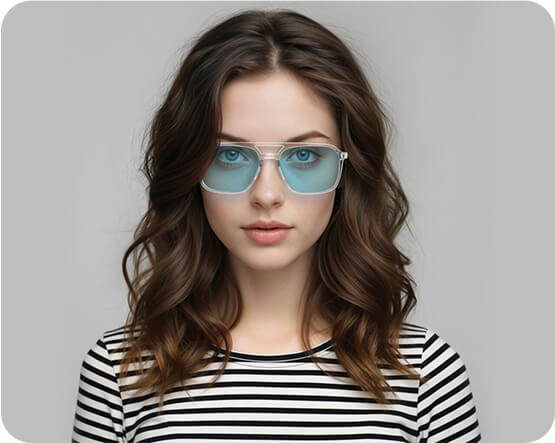 model-blue-lens