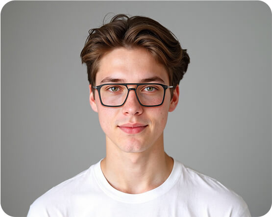 model-clear-lens
