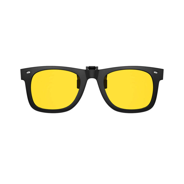 G9913 NightGuard Flip Up Clip on Night Driving Glasses-Black Frame