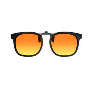 G9915 NightGuard Flip Up Clip on Night Driving Glasses-Black Frame Orange-Yellow Lens