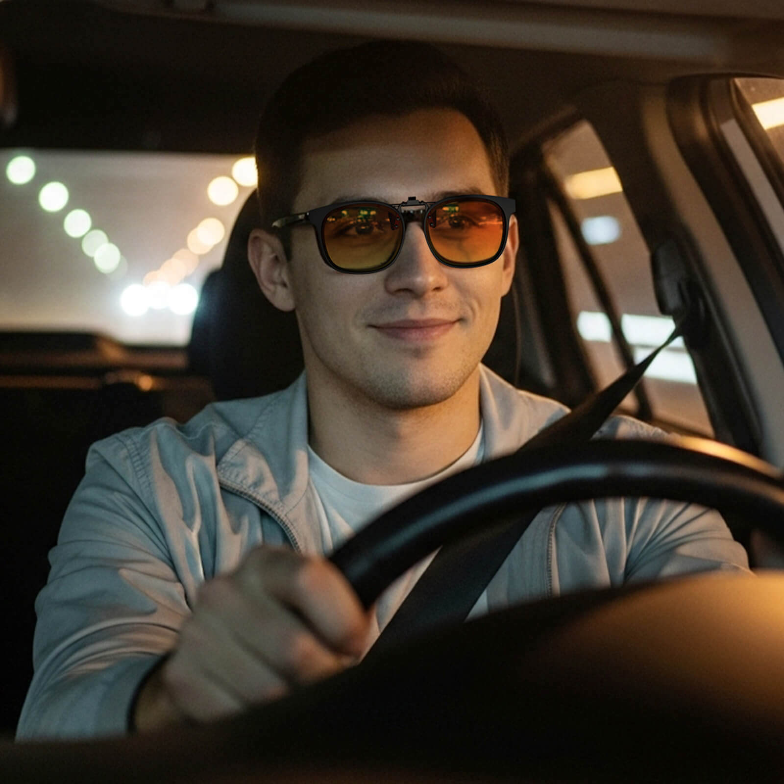 G9915 NightGuard Flip Up Clip on Night Driving Glasses-Black Frame Orange-Yellow Lens(Model) G9915 NightGuard Flip Up Clip on Night Driving Glasses-Black Frame Orange-Yellow Lens(Model)