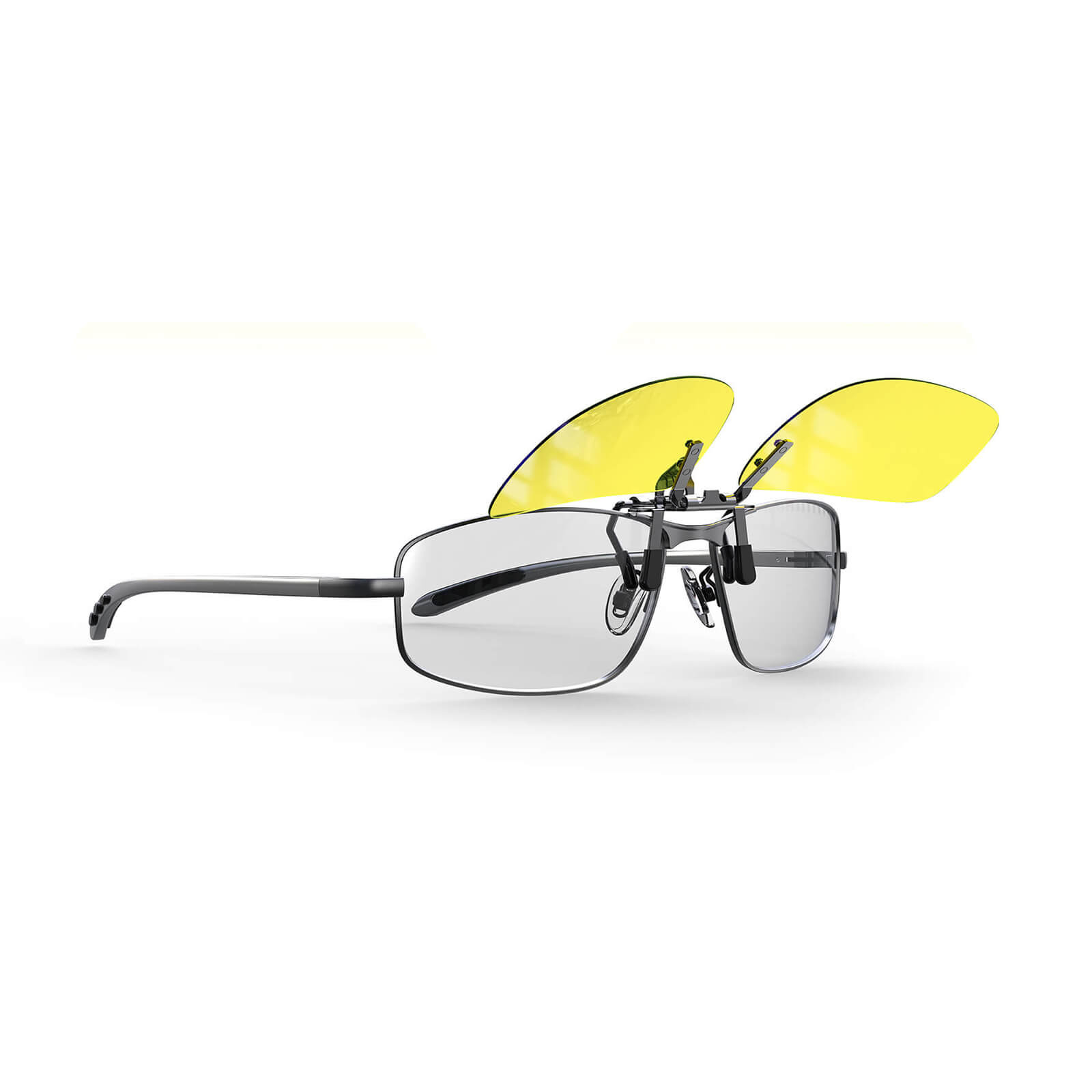 G982-YellowEase Yellow Blue Light Filp Up Clip On Glasses(Middle)