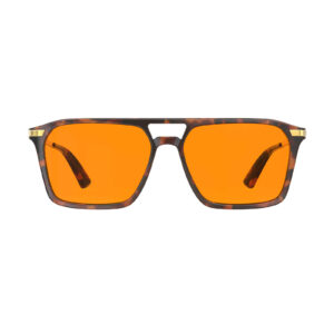 G3091-OrangeEase Orange Blue Light Glasses for Sleep - Tortoise Frame