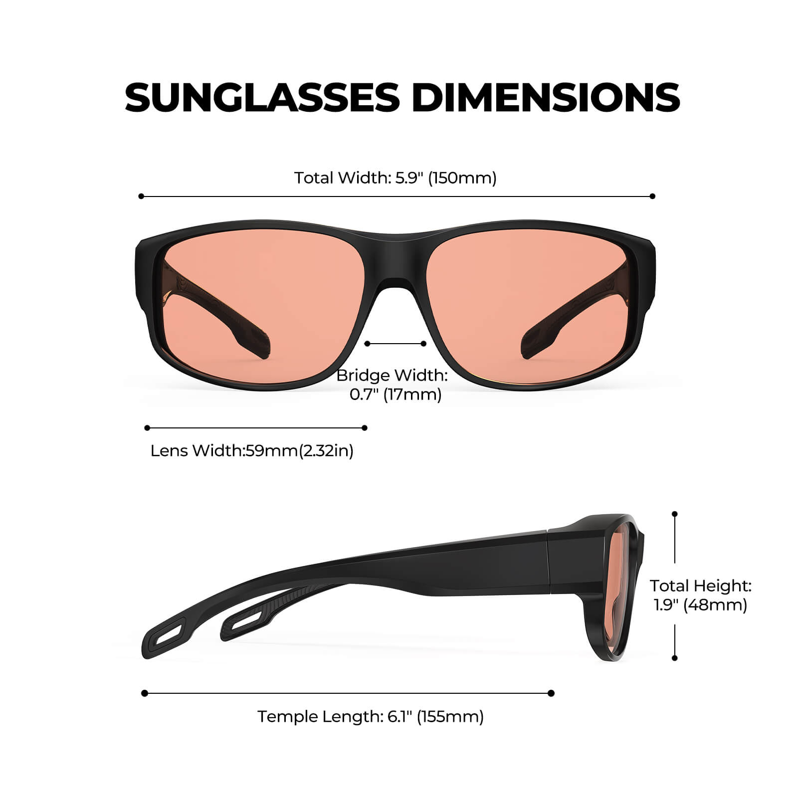 G3492 FL-Rose Migraine Glasses Fit Over Prescription Glasses (Size)