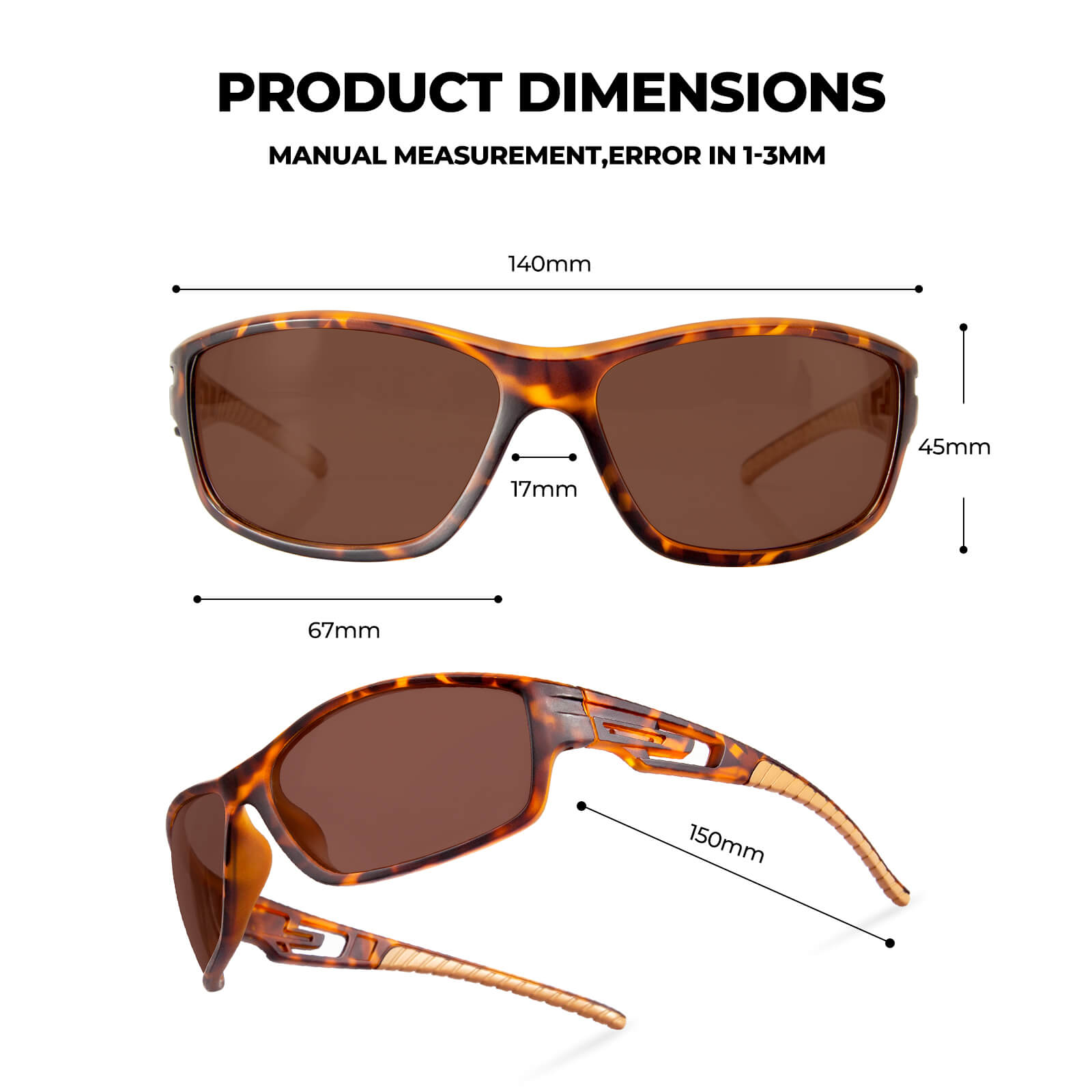 G900-Wrap Around Polarized Cycling Sunglasses with Canyon Brown Lens