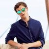 G900-Wrap Around Polarized Cycling Sunglasses with Green Mirrored Lens, Lightweight TR90 Frame(Model)