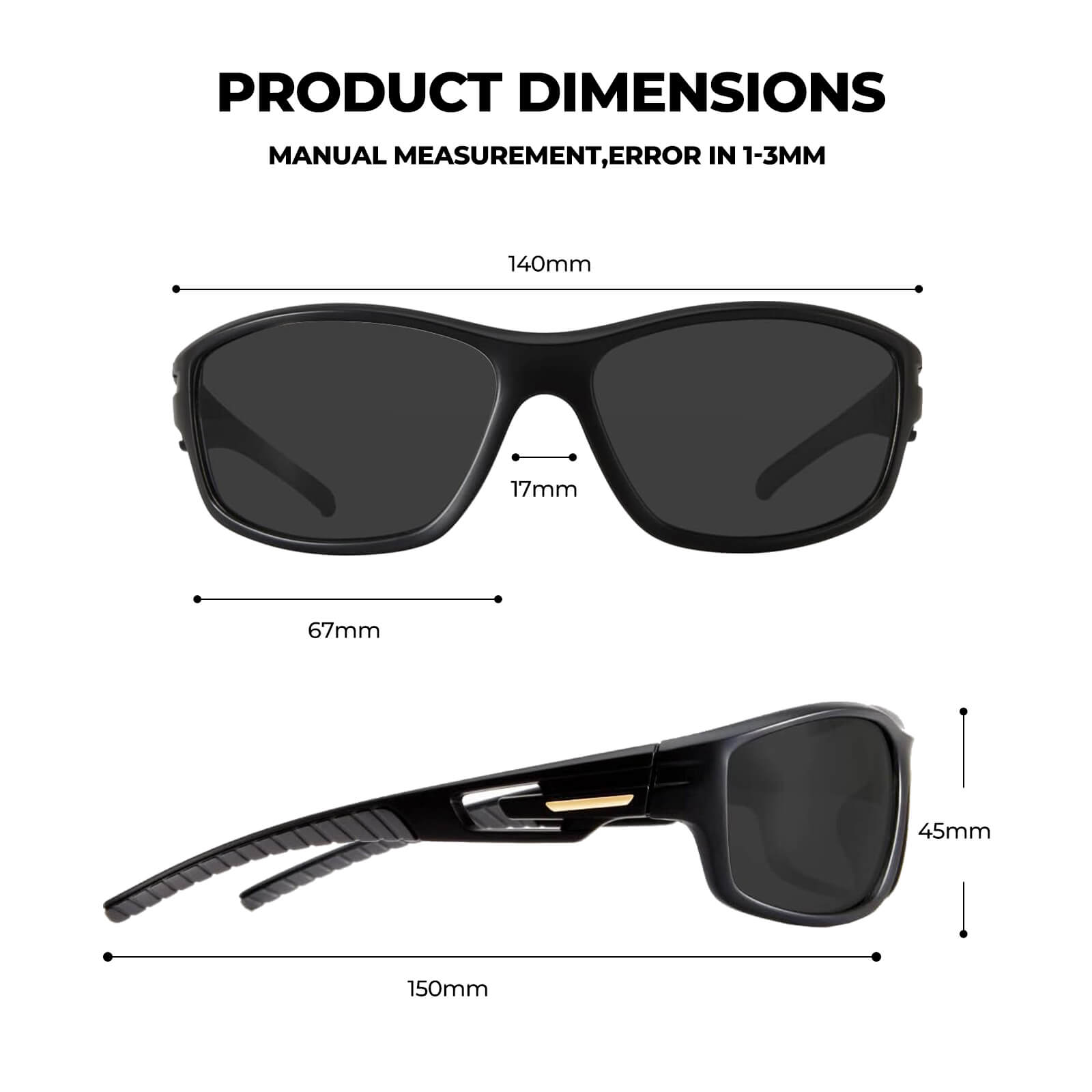 Goiteia Polarized Wrap Around Cycling Sunglasses Men Women(SIZE)