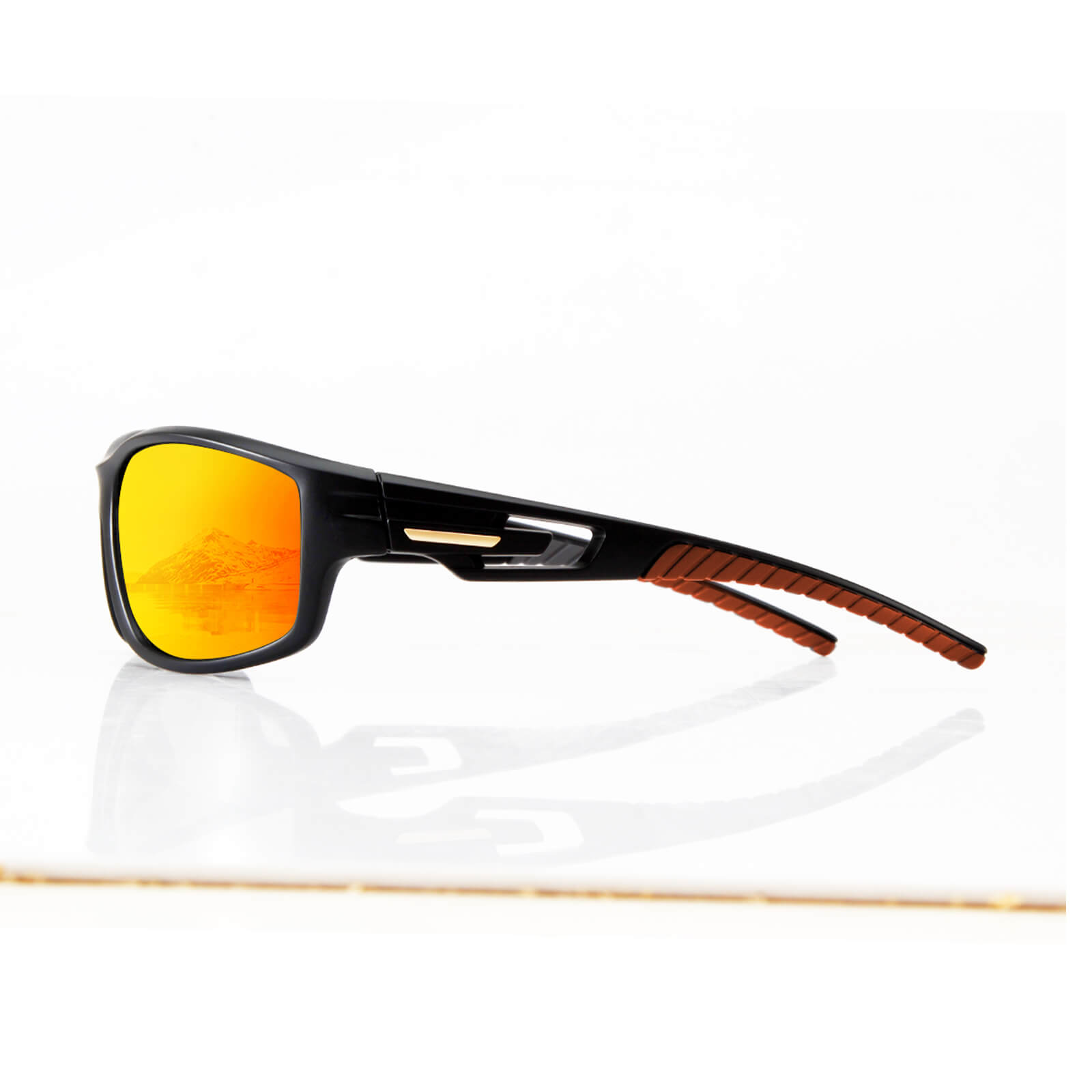G900-Wrap Around Polarized Cycling Sunglasses with Orange Mirrored Lens(Arm) G900-Wrap Around Polarized Cycling Sunglasses with Orange Mirrored Lens(Arm)