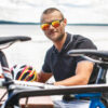 G900-Wrap Around Polarized Cycling Sunglasses with Orange Mirrored Lens(Model) G900-Wrap Around Polarized Cycling Sunglasses with Orange Mirrored Lens(Model)