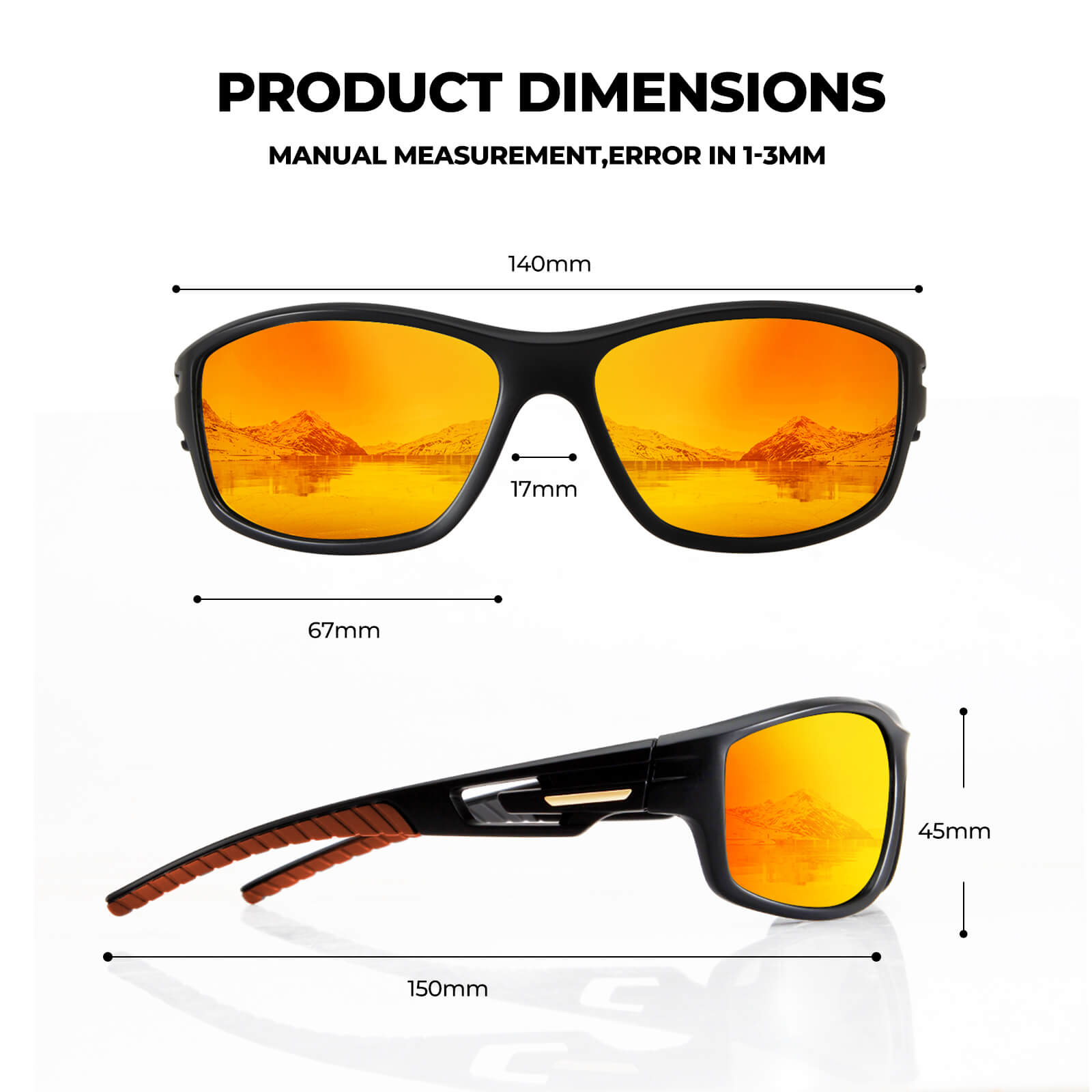 G900-Wrap Around Polarized Cycling Sunglasses with Orange Mirrored Lens(Size) G900-Wrap Around Polarized Cycling Sunglasses with Orange Mirrored Lens(Size)