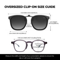 Goiteia9910-Oversized Polarized Clip on Sunglasses over Prescription Glasses(Size)
