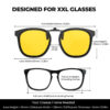 G9910-NightGuard Oversized Clip on Night Driving Glasses(Size)