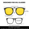 G9910-NightGuard Oversized Clip on Night Driving Glasses(Size)