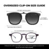 Goiteia9910-Oversized Polarized Clip on Sunglasses over Prescription Glasses(Size) Goiteia9910-Oversized Polarized Clip on Sunglasses over Prescription Glasses(Size)