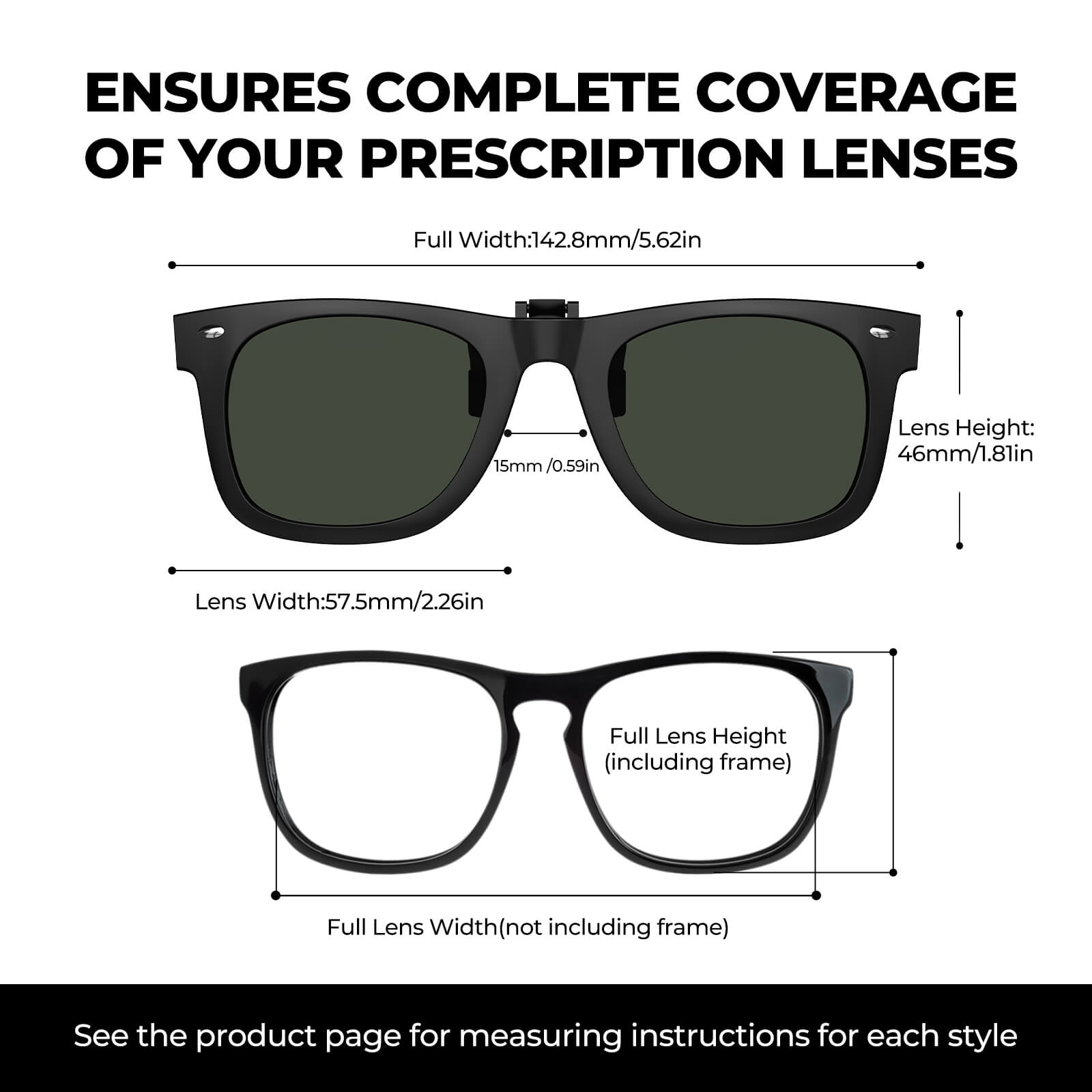 G9913-ClipShade Retro Framed Flip Up Clip on Sunglasses(Size)