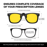 G9913 NightGuard Flip Up Clip on Night Driving Glasses-Black Frame(Size)