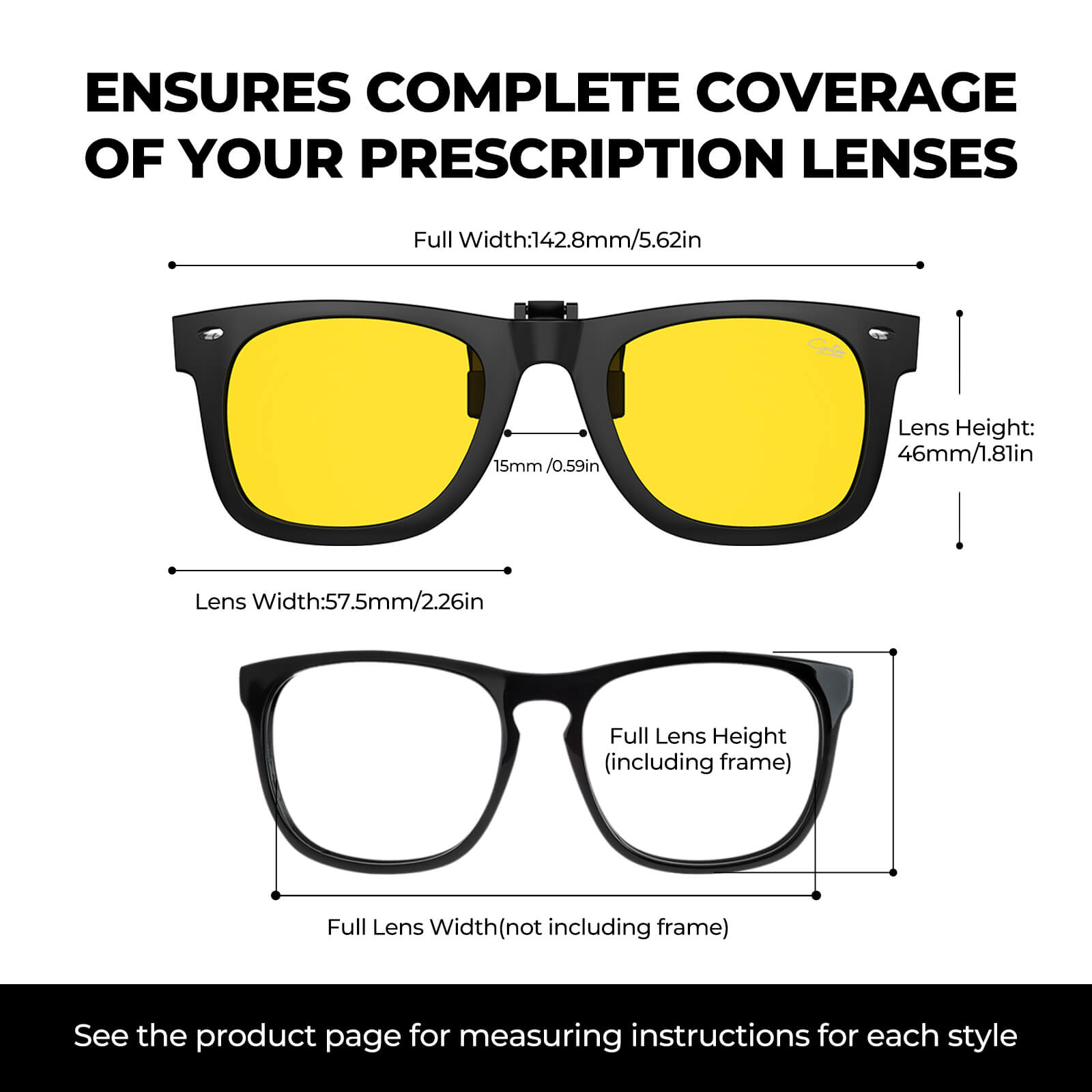 G9913 NightGuard Flip Up Clip on Night Driving Glasses-Black Frame(Size) G9913 NightGuard Flip Up Clip on Night Driving Glasses-Black Frame(Size)