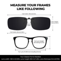 Goiteia995-Polarized Non-Flip up Clip on Sunglasses - Super Dark(Middle Size)