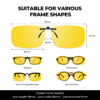G995-NightGuard Polarised Clip on Night Driving Glasses(Middle Size)