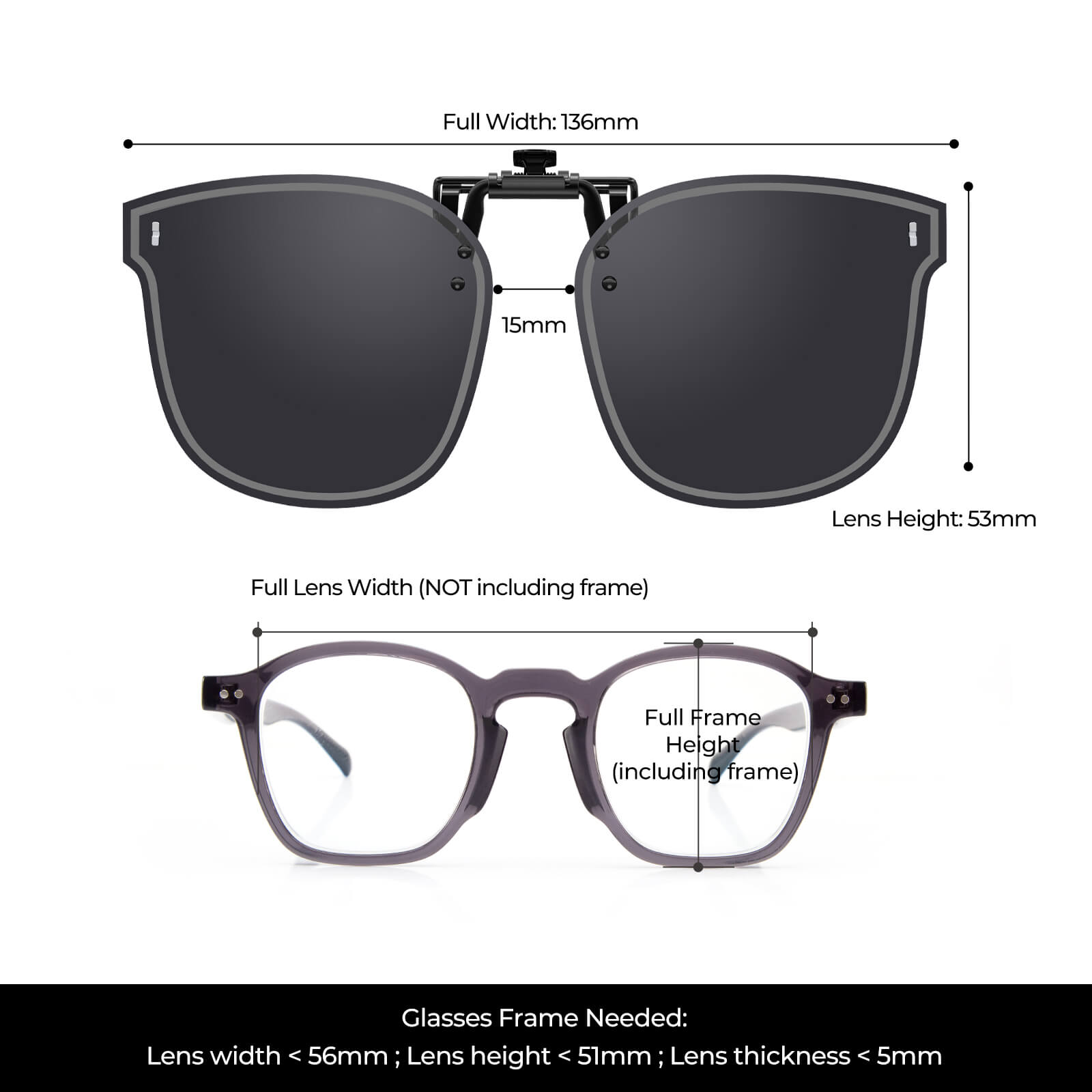 Goiteia996-Polarized Clip on Sunglasses Women(Size)
