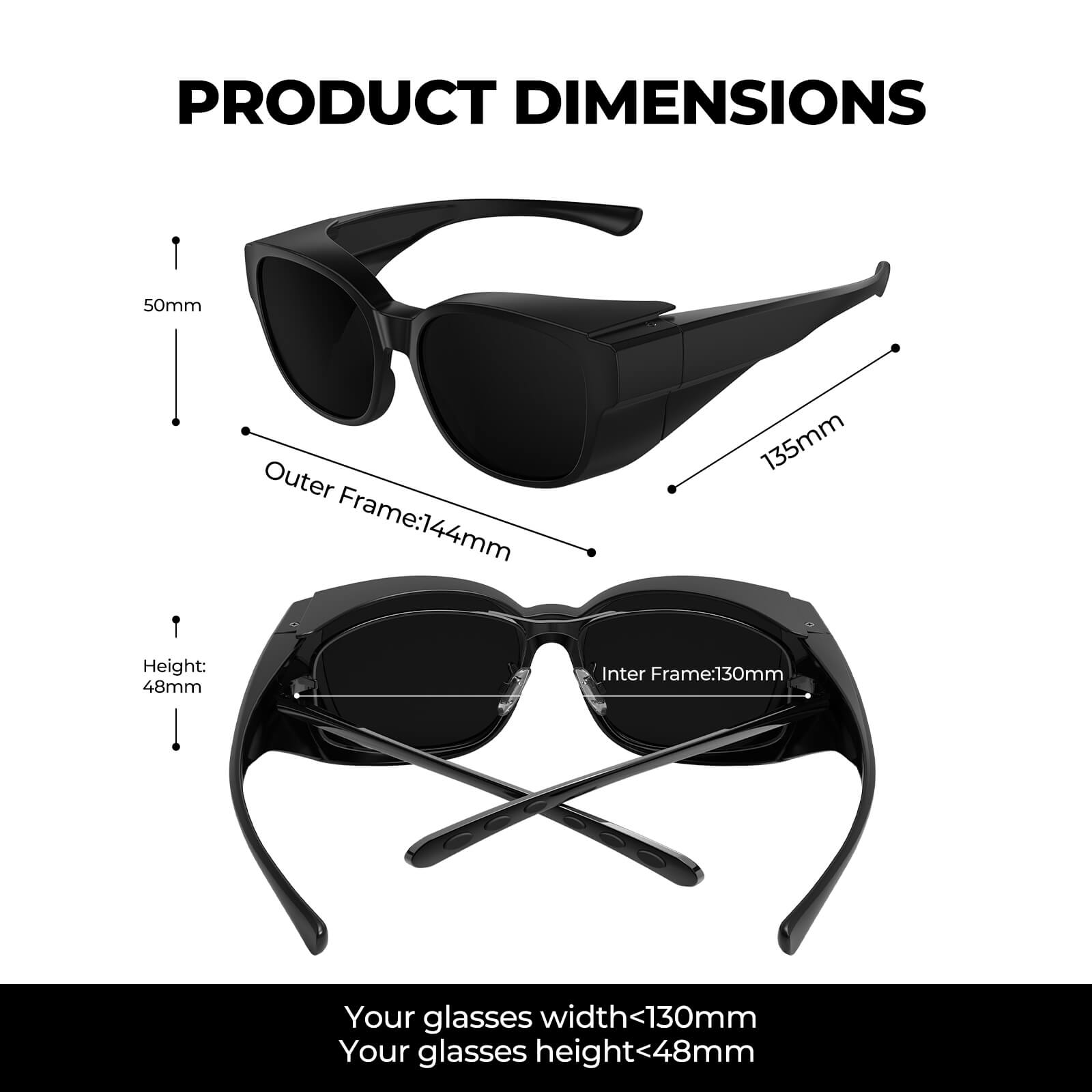 G3698-Polarized Wrap Around Cataract Sunglasses for Light Sensitivity