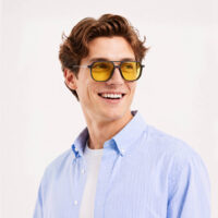 Magnetic Clip On Glasses Yelllow Lens - Model