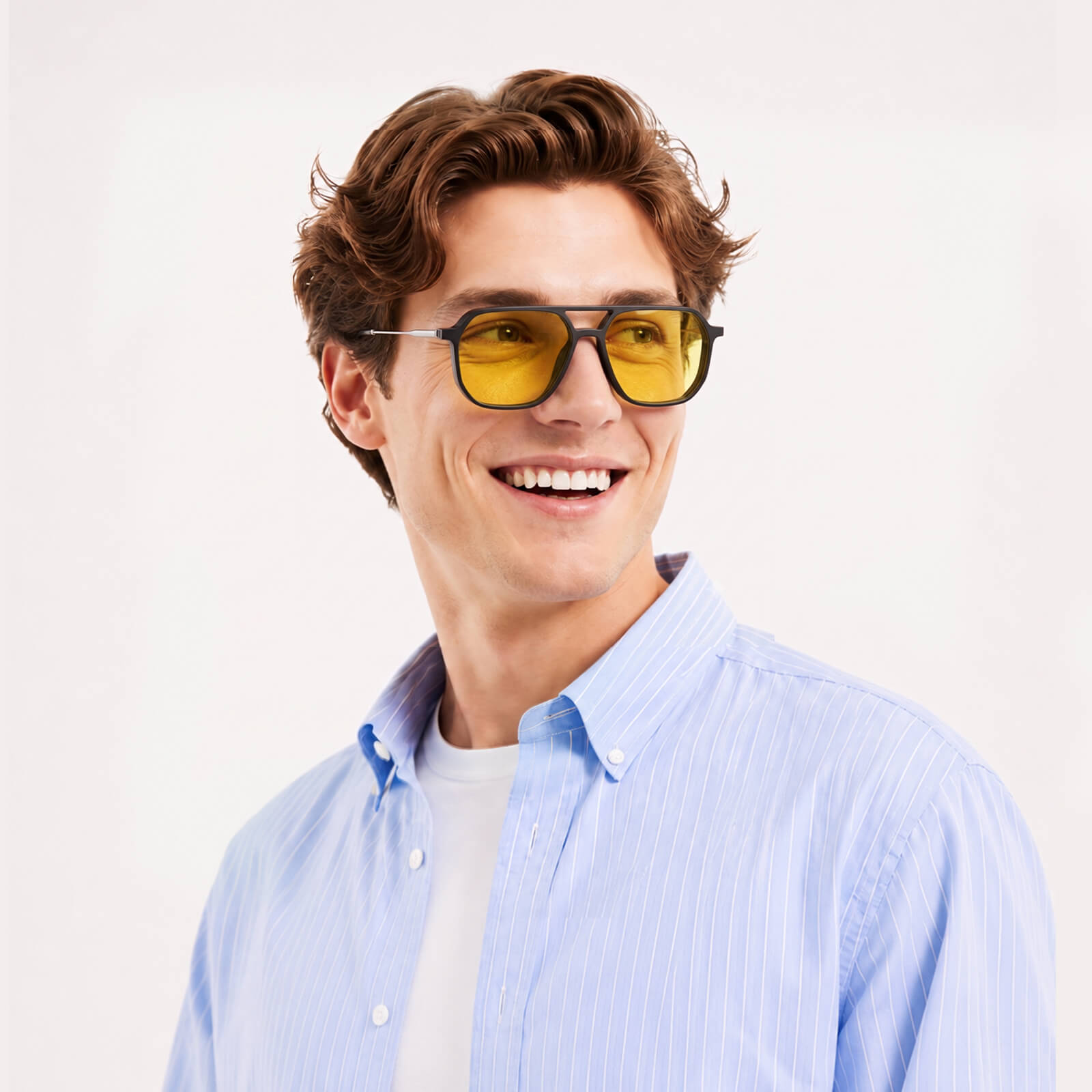 Magnetic Clip On Glasses Yelllow Lens - Model