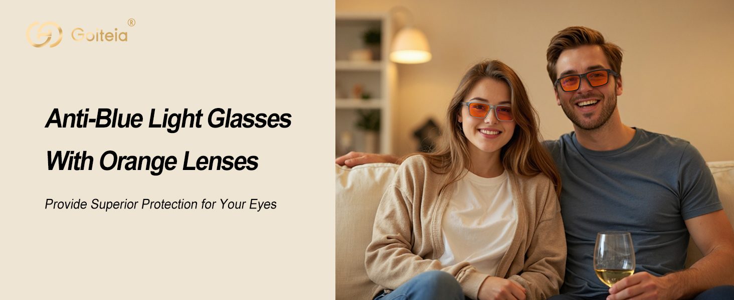 Anti-Blue Light Glasses with Orange Lenses